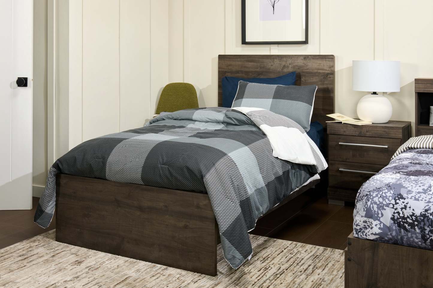 Ensemble d'édredon double 3 pièces Charlie - Gris | Ensemble d'édredon Charlie de 3 pièces pour lit simple - gris | CHARL3TW