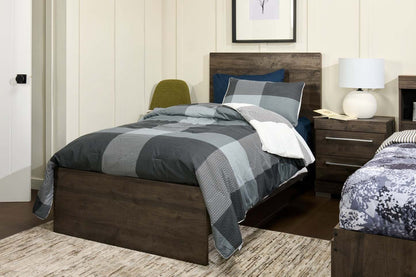 Ensemble d'édredon double 3 pièces Charlie - Gris | Ensemble d'édredon Charlie de 3 pièces pour lit simple - gris | CHARL3TW