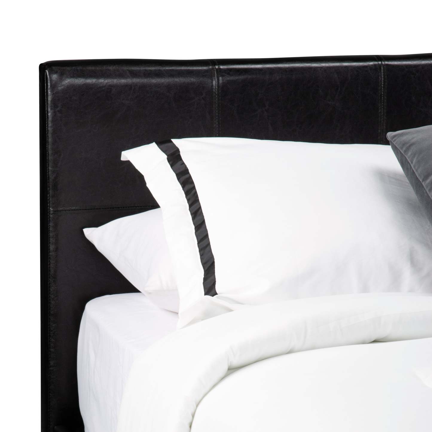 Lit rembourré Chase en tissu de cuir végétalien marron - Pleine grandeur | Lit rembourré Chase en tissu de cuir végétalien brun - format lit double