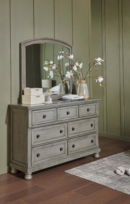 Miroir de commode de chambre à coucher Chelsea - Gris | Miroir de commode de chambre à coucher Chelsea - gris