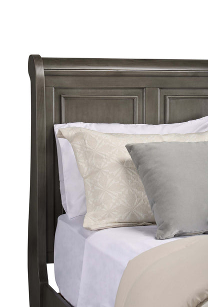 Lit plateforme de rangement Chelsea gris avec tête de lit et cadre de lit - format grand lit | Lit plateforme avec rangement Chelsea avec tête de lit et cadre, gris - Queen Size