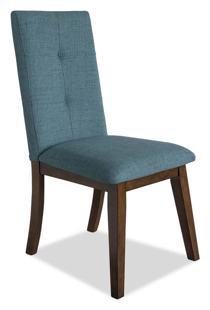 Chaise de salle à manger Chelsea avec tissu d'apparence lin - Bleu aqua | Chaise de salle à manger Chelsea en tissu d'apparence lin - bleu turquoise