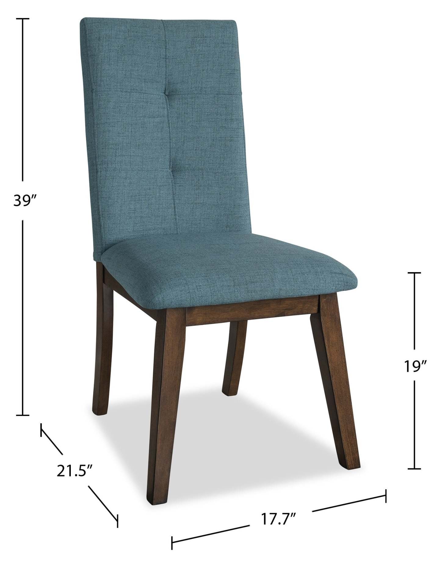 Chaise de salle à manger Chelsea avec tissu d'apparence lin - Bleu aqua | Chaise de salle à manger Chelsea en tissu d'apparence lin - bleu turquoise