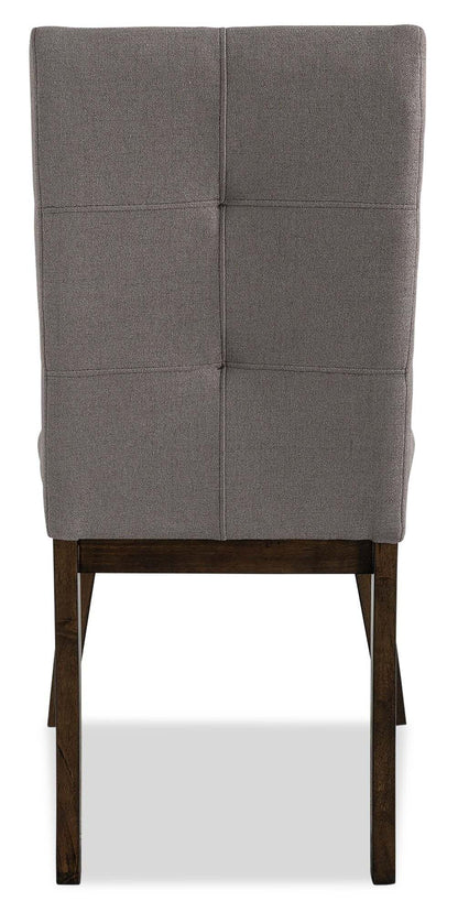 Chaise de salle à manger Chelsea avec tissu d'apparence lin - Marron | Chaise de salle à manger Chelsea en tissu d'apparence lin - brune