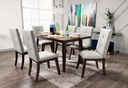 Chelsea 7pc Dining Set with Table & 6 Grey Chairs, 60W - Grey/Brown | Ensemble de salle à manger Chelsea 7 pièces avec table de 60 po (L) et 6 chaises grises - gris-brun