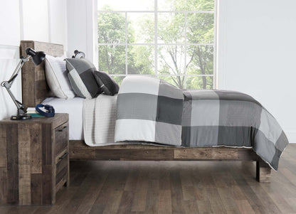 Ensemble d'édredon double 3 pièces Charlie - Gris | Ensemble d'édredon Charlie de 3 pièces pour lit simple - gris | CHARL3TW