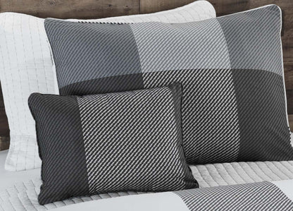 Ensemble d'édredon Charlie 4 pièces pour lit double/grand lit - Gris | Ensemble d'édredon Charlie 4 pièces pour lit double ou grand lit - gris | CHARL4FQ