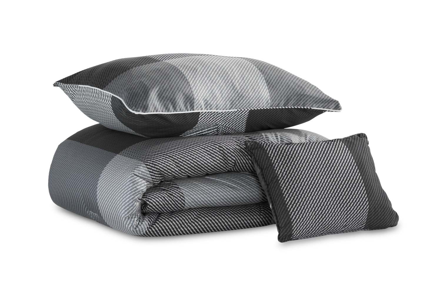 Ensemble d'édredon Charlie 4 pièces pour lit double/grand lit - Gris | Ensemble d'édredon Charlie 4 pièces pour lit double ou grand lit - gris | CHARL4FQ