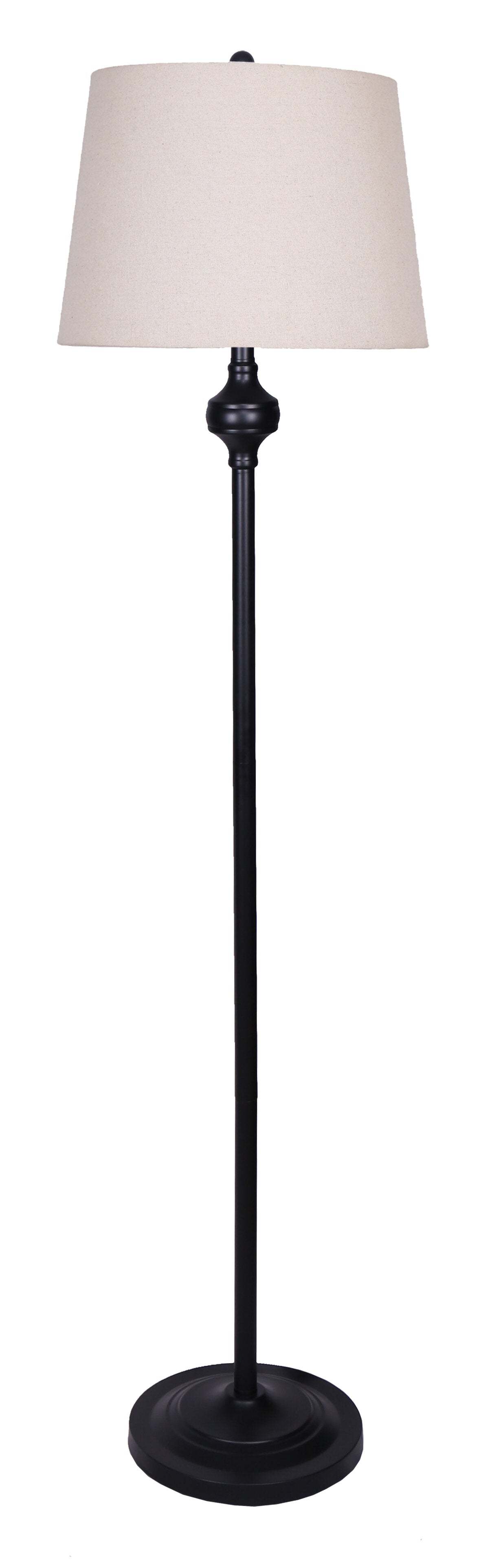 Ensemble 3 pièces Ciara Traditional Matte Black, lampadaire et deux lampes de table|Ensemble 3 lampes Ciara traditionnelles noir mat, 2 lampes de table et 1 lampe à pied