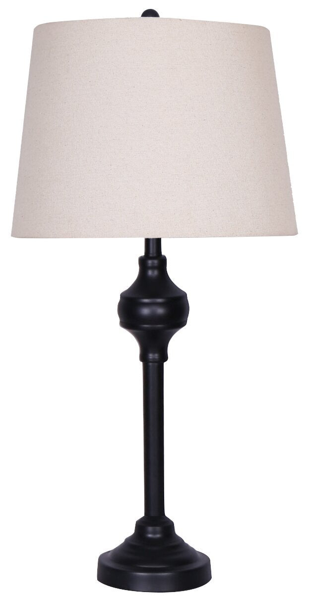 Ensemble 3 pièces Ciara Traditional Matte Black, lampadaire et deux lampes de table|Ensemble 3 lampes Ciara traditionnelles noir mat, 2 lampes de table et 1 lampe à pied