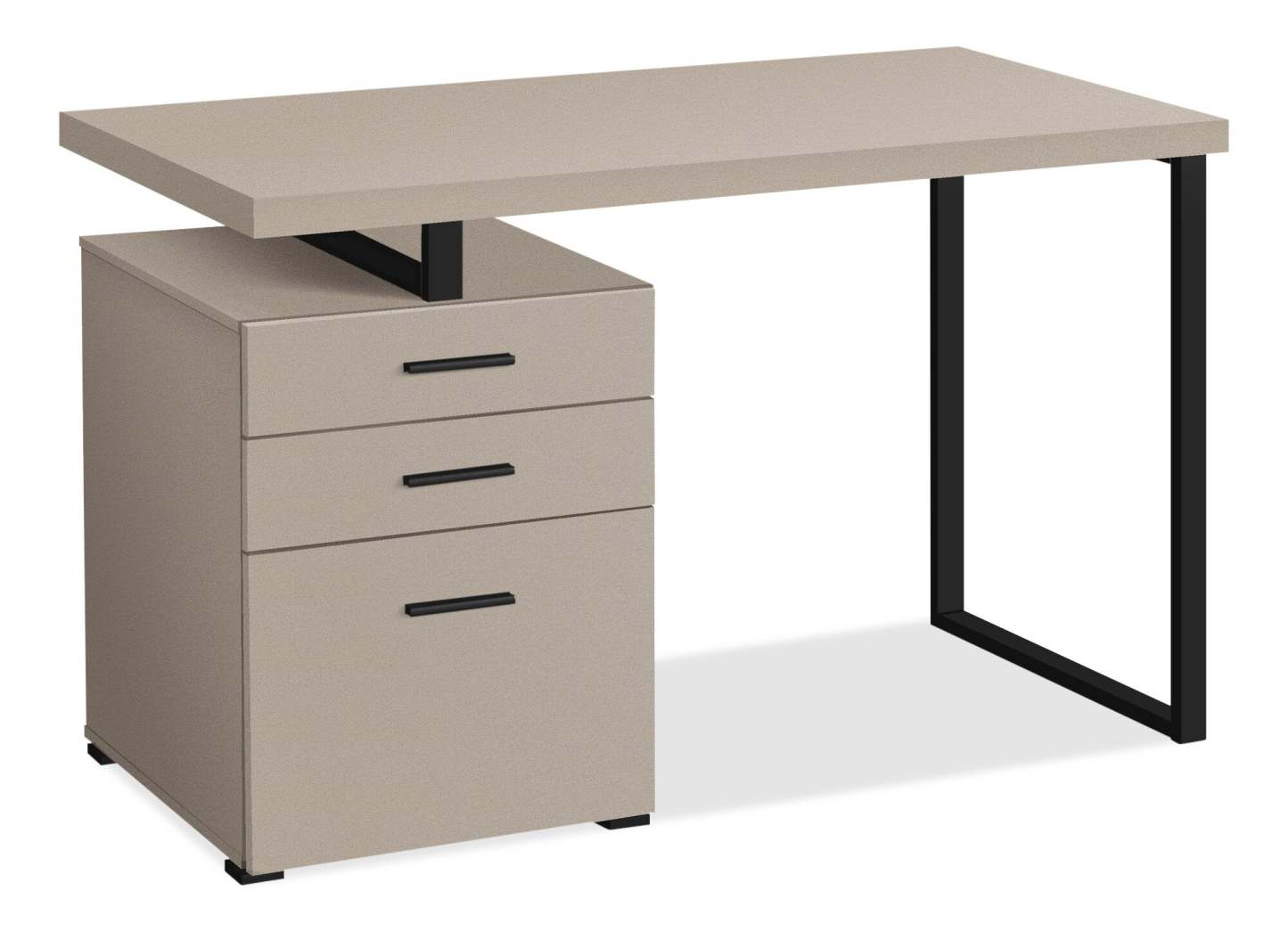 Clayton 47.25 Bureau réversible à 3 tiroirs - Taupe|Bureau réversible Clayton de 47,25 po à 3 tiroirs - taupe