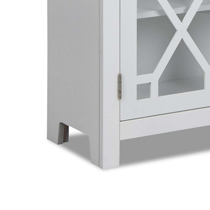 Armoire décorative Clary 31.5 avec portes en verre - Blanc|Armoire décorative Clary de 31,5 po avec portes en verre - blanche
