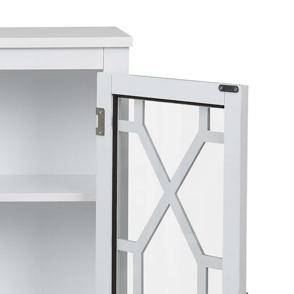 Armoire décorative Clary 31.5 avec portes en verre - Blanc|Armoire décorative Clary de 31,5 po avec portes en verre - blanche