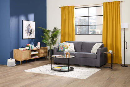 Cleo 15.7 Chairside Table - Marron avec Pieds Métal Noir|Table de fauteuil Cleo de 15,7 po - brune avec pattes en métal noir