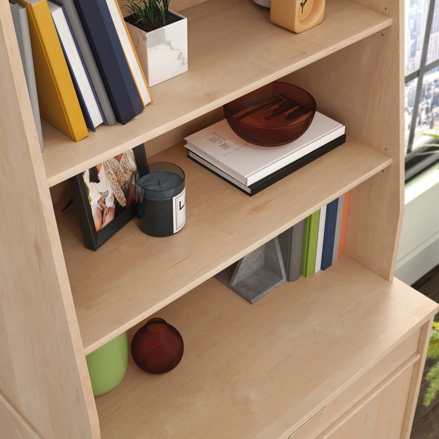 Clifford Place 29.37 Commercial Grade Hutch - Natural Maple|Crédence Clifford Place de 29,37 po de qualité commerciale - érable naturel