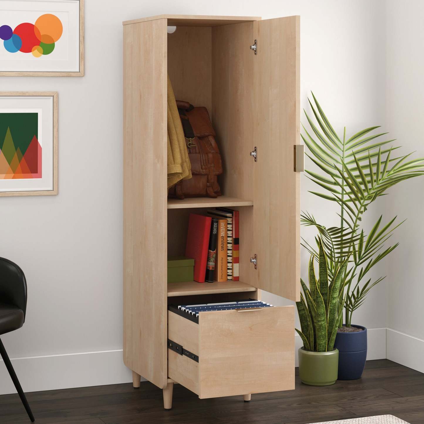 Clifford Place 15.51 Commercial Grade Storage Cabinet - Natural Maple|Armoire de rangement Clifford Place de 15,51 po de qualité commerciale - érable naturel