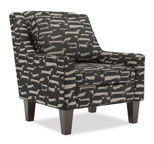 Fauteuil d'appoint club Sofa Lab personnalisable en tissu 29 po avec pattes en bois - Peppercorn multicolore | Fabriqué au Canada Sofa Lab Fauteuil d'appoint personnalisable en tissu Club 29 avec pieds en bois - Poivre multicolore | CLUB1143