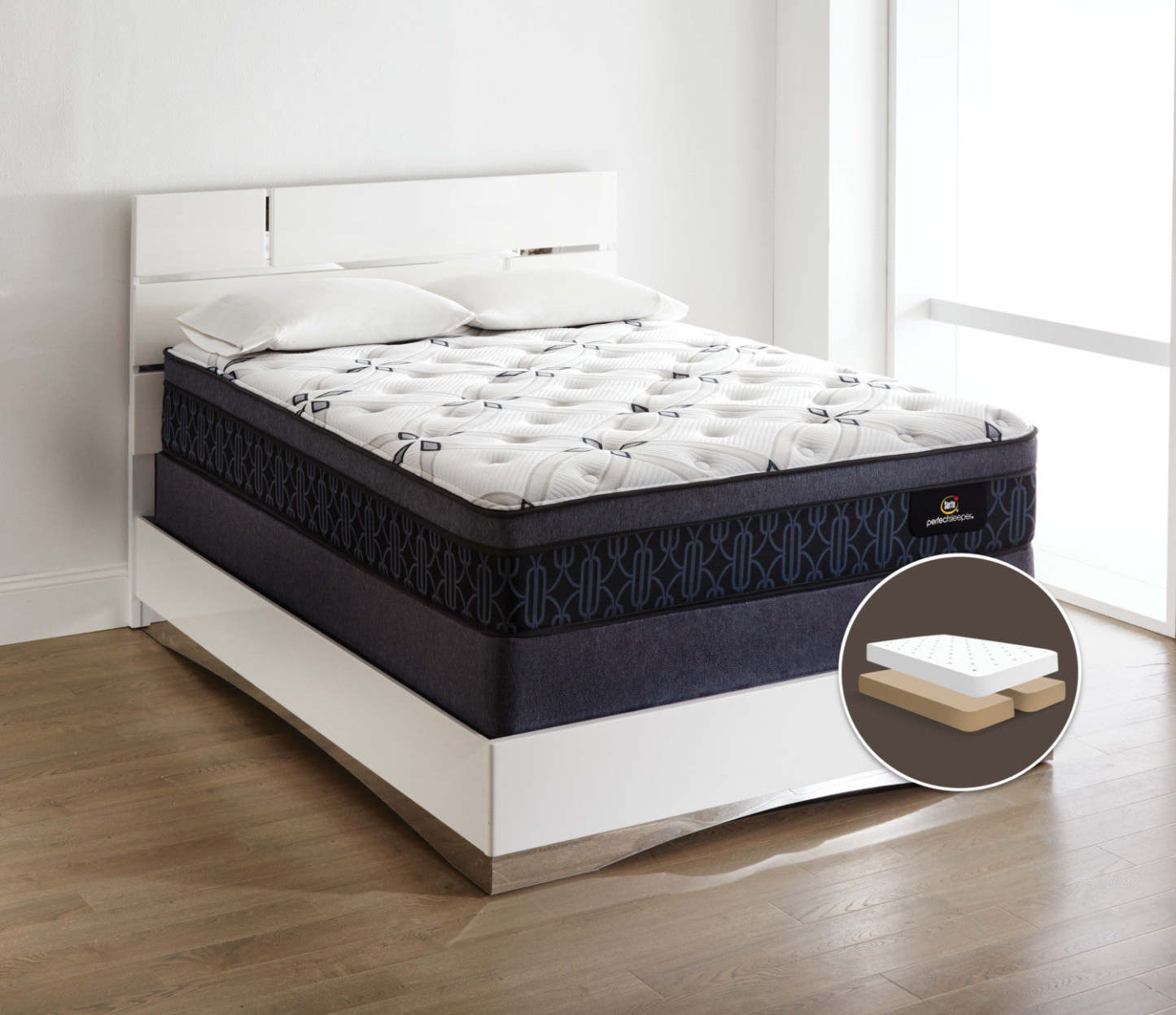 Serta Perfect Sleeper® Watson Firm Euro-Top Split Queen Mattress Set|Ensemble matelas ferme à Euro-plateau divisé Watson Perfect Sleeper de Serta pour grand lit