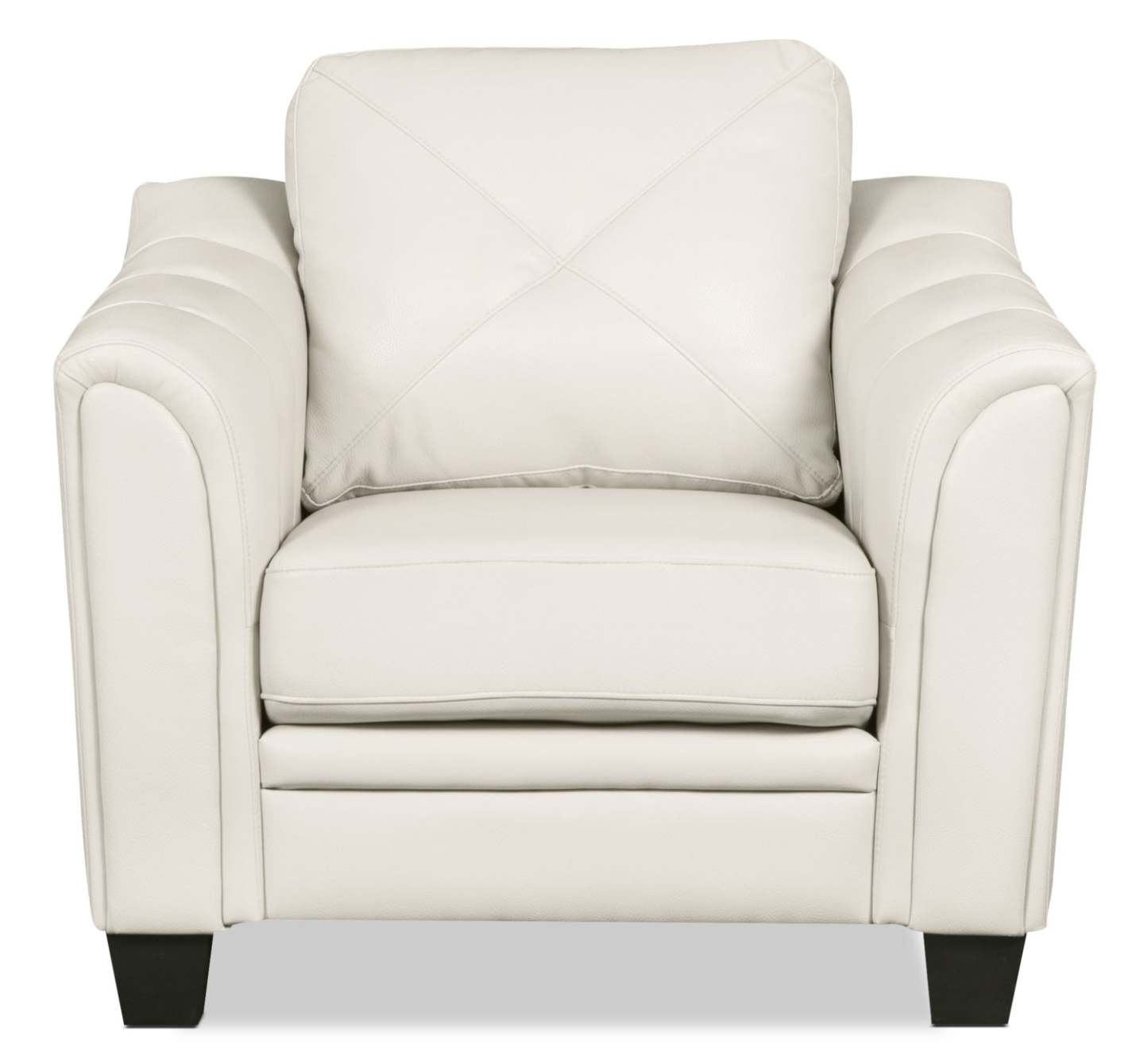 Canapé Andi 40 en tissu d'apparence cuir avec capitonnage de boutons - Beige | Canapé Andi de 40 po en tissu d'apparence cuir avec capitonnage - beige