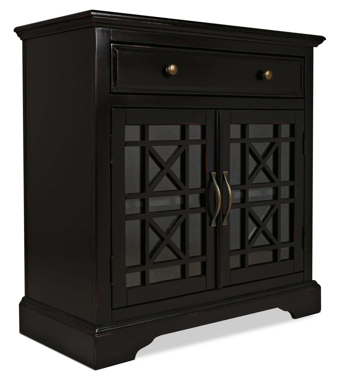 Marseille 32 Accent Cabinet with Drawer - Black|Armoire décorative Marseille de 32 po avec tiroir - noire