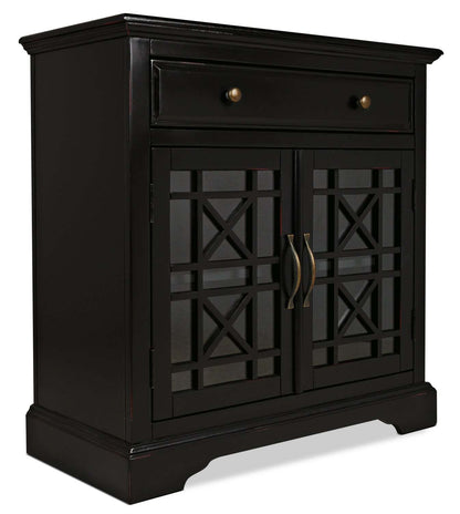 Marseille 32 Accent Cabinet with Drawer - Black|Armoire décorative Marseille de 32 po avec tiroir - noire