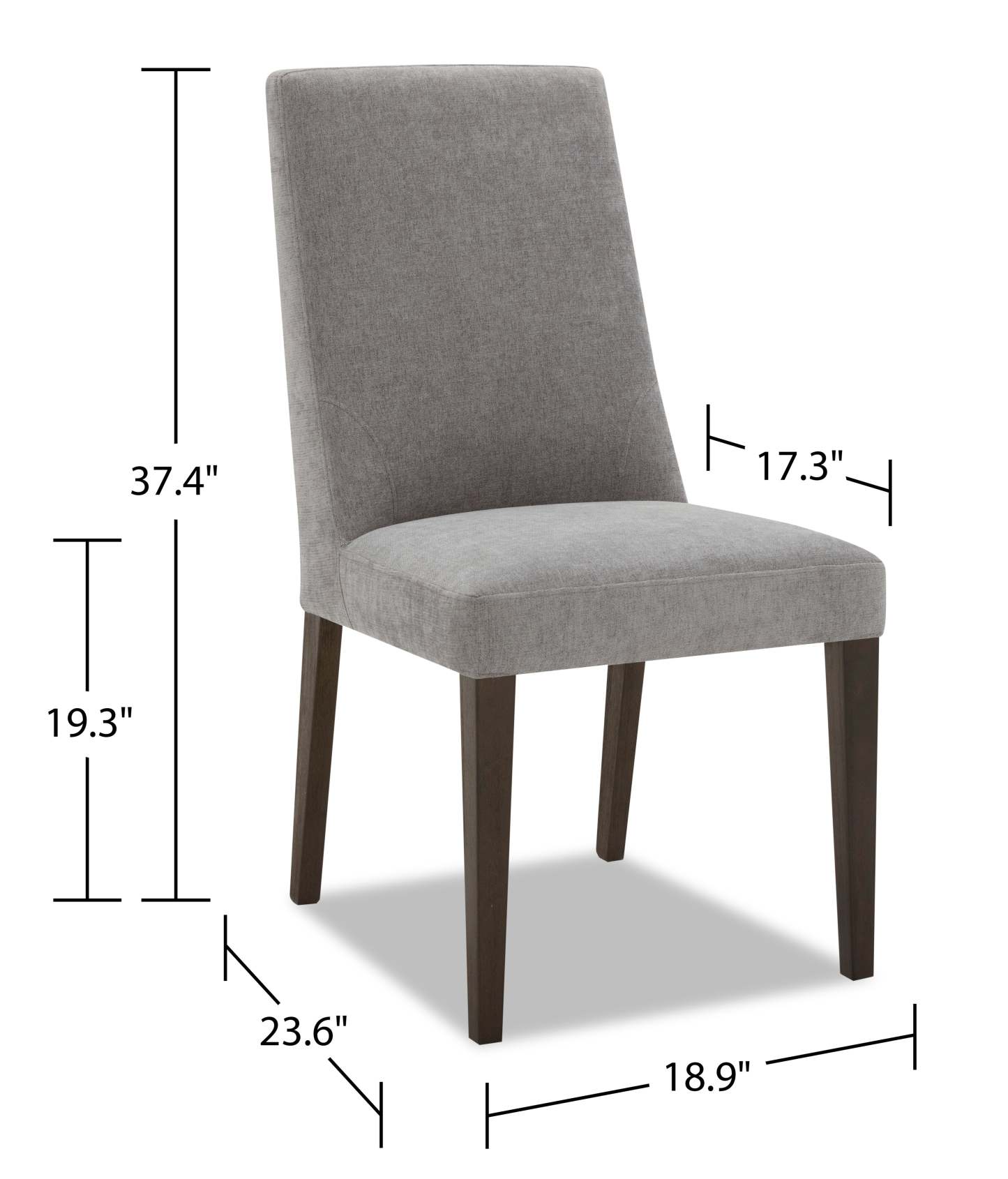 Chaise de salle à manger Cora avec tissu en polyester - Gris | Chaise de salle à manger Cora en tissu de polyester - grise