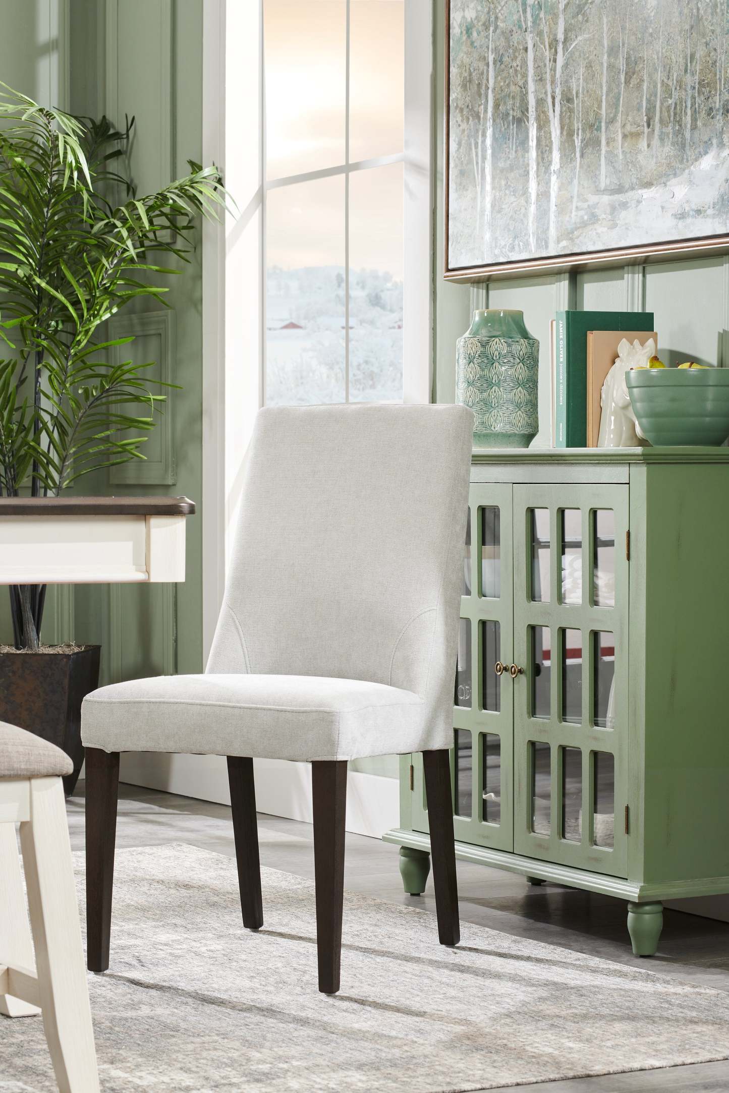 Chaise de salle à manger Cora avec tissu en polyester - Taupe | Chaise de salle à manger Cora en tissu de polyester - taupe