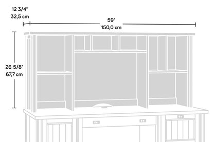 Costa 59.06 Commercial Grade Computer Hutch with Cubbyholes - Chalked Chestnut|Crédence d'ordinateur Costa de qualité commerciale avec compartiments ouverts - marron blanc