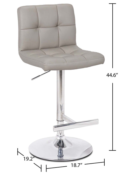 Tabouret de bar Cruz avec siège pivotant et réglable, tissu en cuir végétalien, métal - Taupe | Tabouret de bar Cruz en tissu de cuir végétalien et en métal avec siège pivotant et réglable - taupe