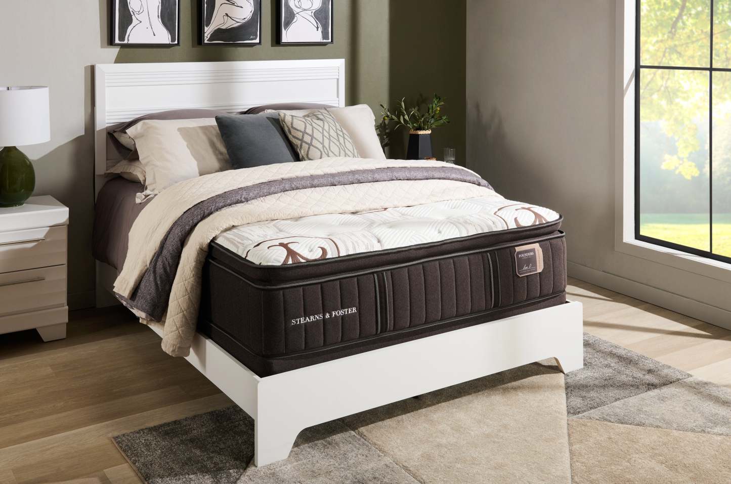 Matelas à plateau-coussin Crystal Palace de la collection Founders de Stearns &amp; Foster pour grand lit | CRYSTAQM