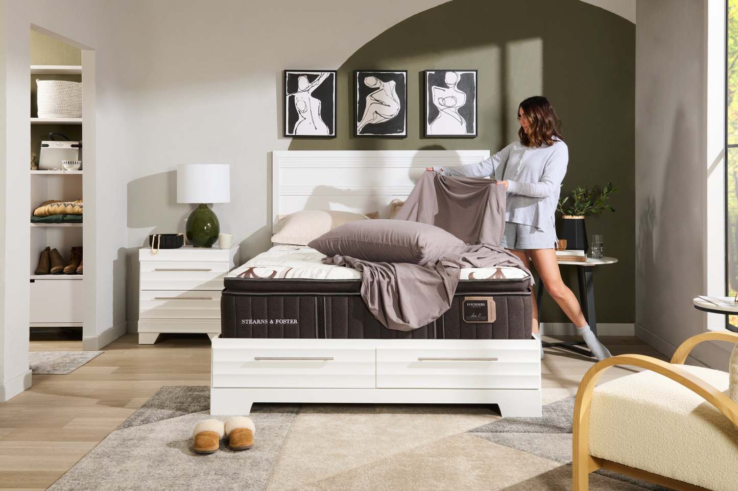 Matelas à plateau-coussin Crystal Palace de la collection Founders de Stearns &amp; Foster pour grand lit | CRYSTAQM