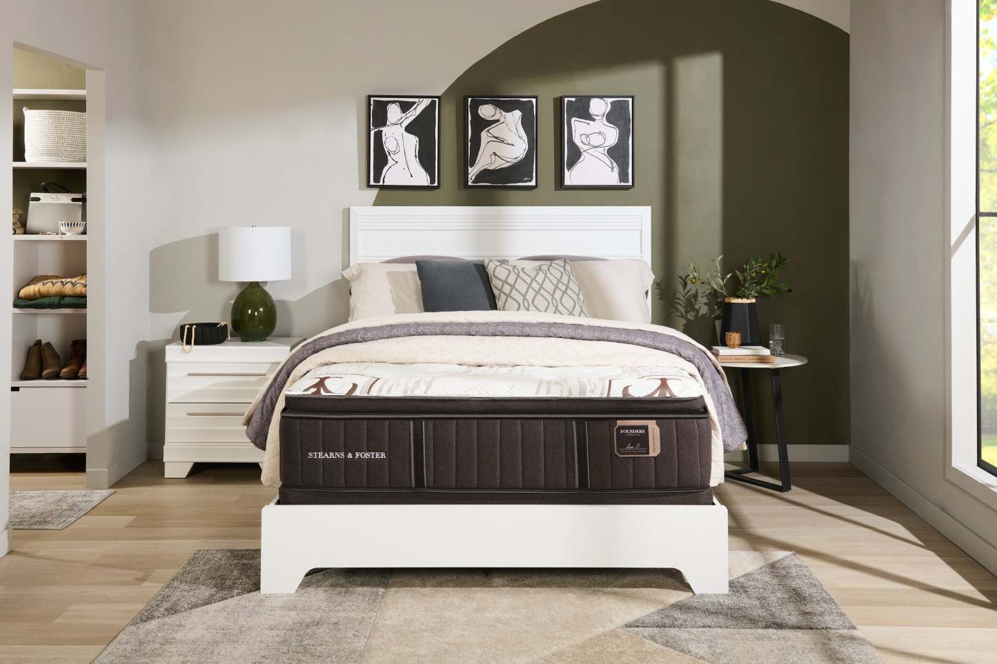 Matelas à plateau-coussin Crystal Palace de la collection Founders de Stearns &amp; Foster pour grand lit | CRYSTAQM