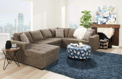 Pouf The Curve 31 en tissu, fabriqué au Canada par Sofa Lab (CURV1147) | Personnalisable