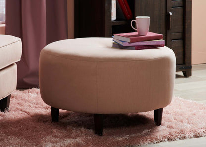 Fabriqué au Canada Sofa Lab personnalisable Pouf The Curve 31 en tissu d'apparence lin - Pax Rose Rose | Pouf The Curve de Sofa Lab de 31 po fabriqué au Canada en tissu d'apparence lin - rose Pax Rose | CURV3249