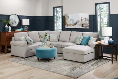 Fabriqué au Canada Sofa Lab personnalisable Pouf en tissu velours The Curve 31 - Bleu mer | Pouf The Curve de Sofa Lab de 31 po fabriqué au Canada en tissu de velours - bleu Sea Blue | CURV3288