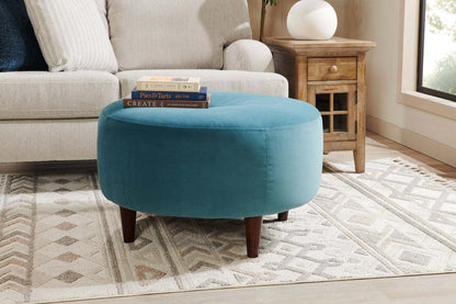 Fabriqué au Canada Sofa Lab personnalisable Pouf en tissu velours The Curve 31 - Bleu mer | Pouf The Curve de Sofa Lab de 31 po fabriqué au Canada en tissu de velours - bleu Sea Blue | CURV3288