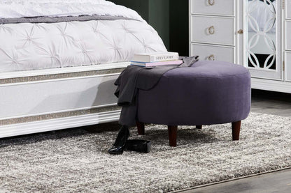 Fabriqué au Canada Sofa Lab personnalisable Pouf en tissu velours The Curve 31 - Gris granite | Pouf The Curve de Sofa Lab de 31 po fabriqué au Canada en tissu de velours - gris Granite Grey | CURV3388