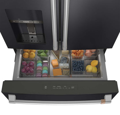 Réfrigérateur Café de 36 po et de 27,8 pi³ à portes françaises - noir mat - CVE28DP3ND1 | Cafe 36 27.8 Cu. Ft. French-Door Refrigerator - Matte Black - CVE28DP3ND1