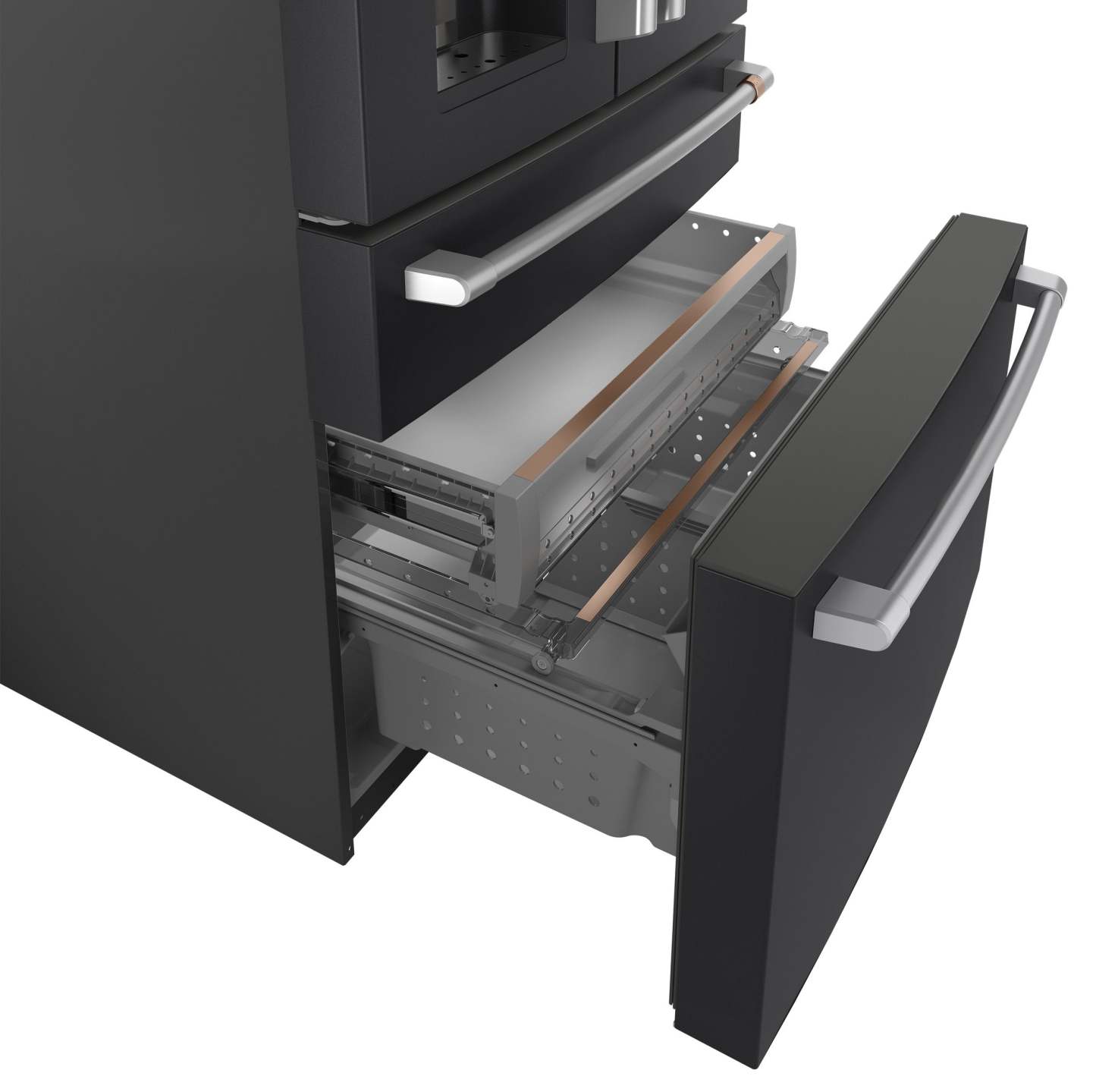 Réfrigérateur Café de 36 po et de 27,8 pi³ à portes françaises - noir mat - CVE28DP3ND1 | Cafe 36 27.8 Cu. Ft. French-Door Refrigerator - Matte Black - CVE28DP3ND1