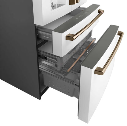 Réfrigérateur Café de 36 27,8 pi³ à portes françaises - blanc mat - CVE28DP4NW2 | Café 36 27,8 Cu. Fort. Réfrigérateur à portes françaises - Blanc mat - CVE28DP4NW2