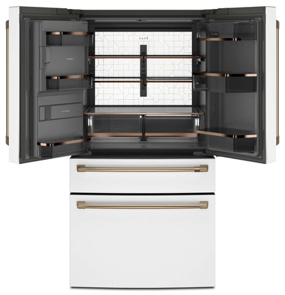 Réfrigérateur Café de 36 27,8 pi³ à portes françaises - blanc mat - CVE28DP4NW2 | Café 36 27,8 Cu. Fort. Réfrigérateur à portes françaises - Blanc mat - CVE28DP4NW2