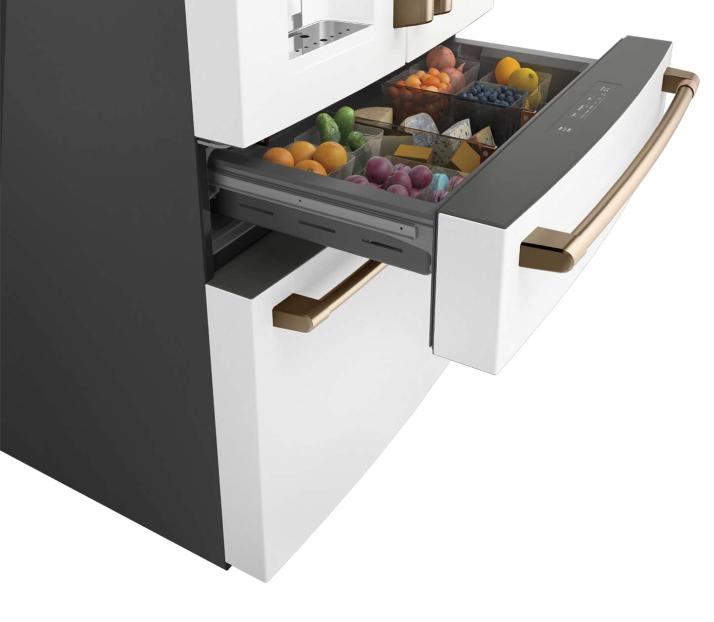 Réfrigérateur Café de 36 27,8 pi³ à portes françaises - blanc mat - CVE28DP4NW2 | Café 36 27,8 Cu. Fort. Réfrigérateur à portes françaises - Blanc mat - CVE28DP4NW2