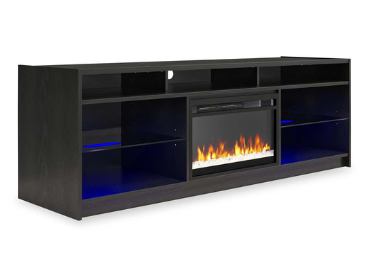 Ameriwood Home Luna Electric Fireplace TV Stand for TVs up to 75 po - Chêne noir|Meuble pour téléviseur Luna d'Ameriwood Home avec foyer électrique pour téléviseurs jusqu'à 75 po - chêne noir