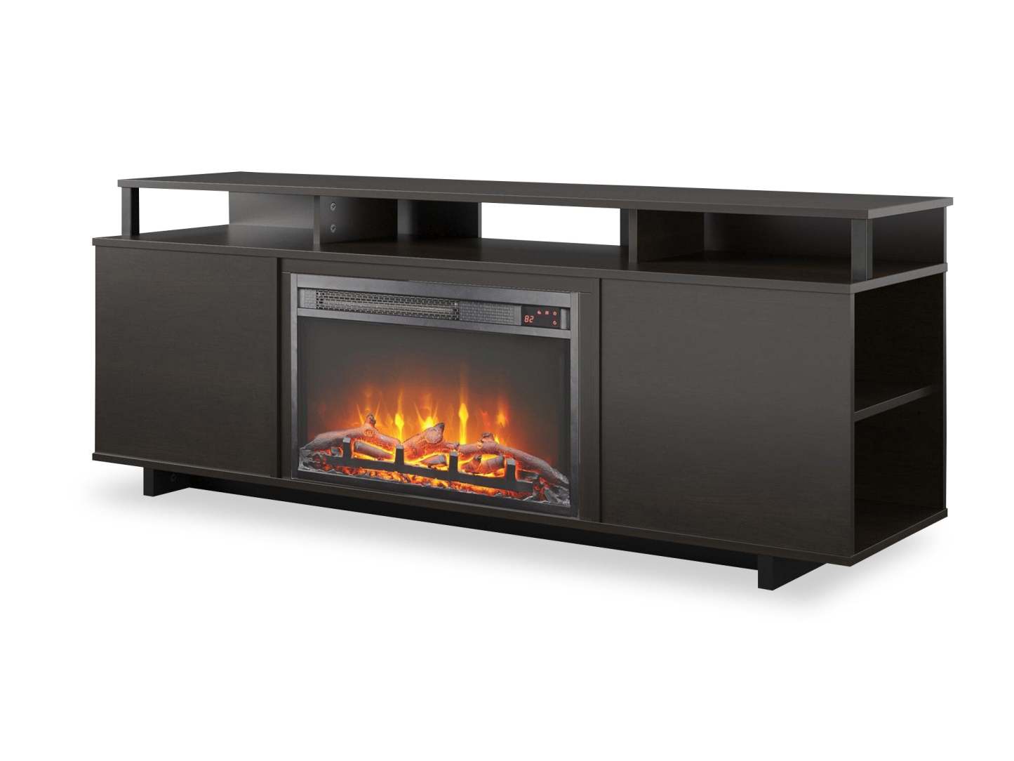 Ameriwood Home Mason Electric Fireplace TV Stand for TVs up to 65 - Espresso|Meuble pour téléviseur Mason d’Ameriwood Home avec foyer électrique pour téléviseurs jusqu’à 65 po - espresso