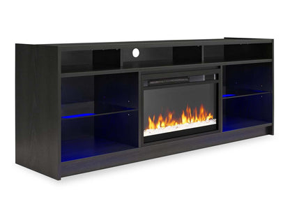 Ameriwood Home Luna Electric Fireplace TV Stand for TVs up to 65 po - Black Oak|Meuble pour téléviseur Luna d'Ameriwood Home avec foyer électrique pour téléviseurs jusqu'à 65 po - chêne noir