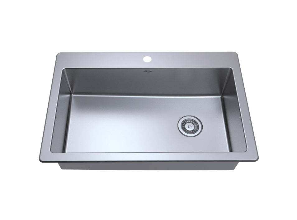 Ancona Valencia Series 33 Dual Mount Kitchen Sink - AN-3334|Évier de cuisine sous plan ou en surface Ancona de série Valencia de 33 po - AN-3334|D77GSYSO