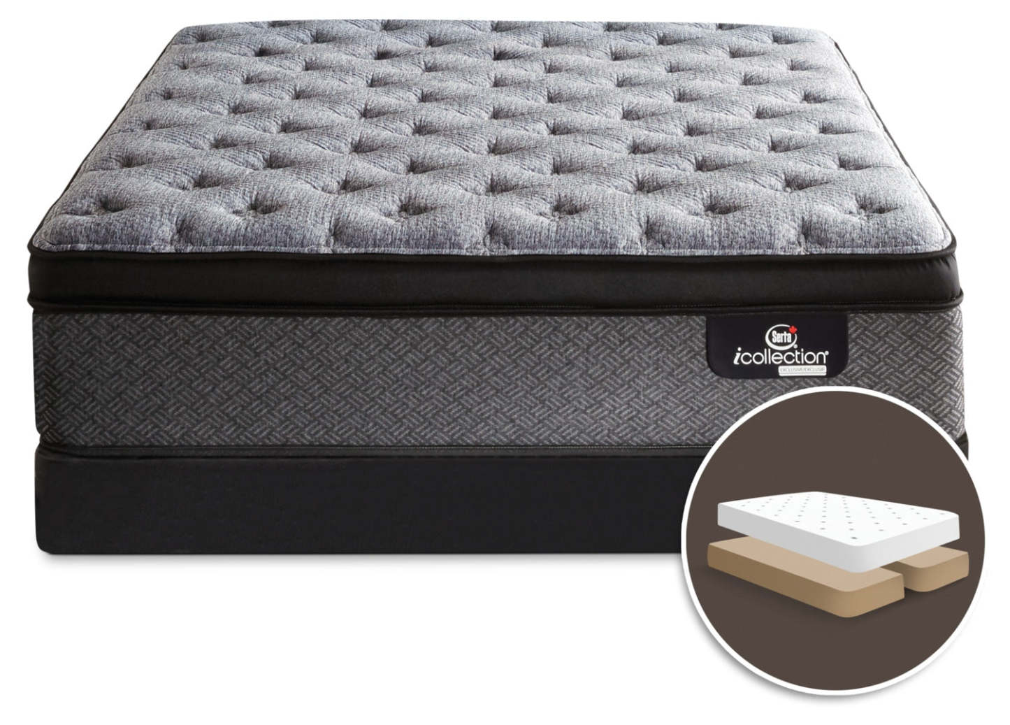 Serta® iCollection® Farina Medium Euro-Top Split Queen Mattress Set|Ensemble matelas semi-ferme à Euro-plateau divisé Farina iCollection Serta pour grand lit