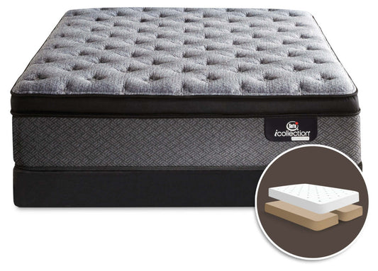 Serta® iCollection® Farina Medium Euro-Top Split Queen Mattress Set|Ensemble matelas semi-ferme à Euro-plateau divisé Farina iCollection Serta pour grand lit