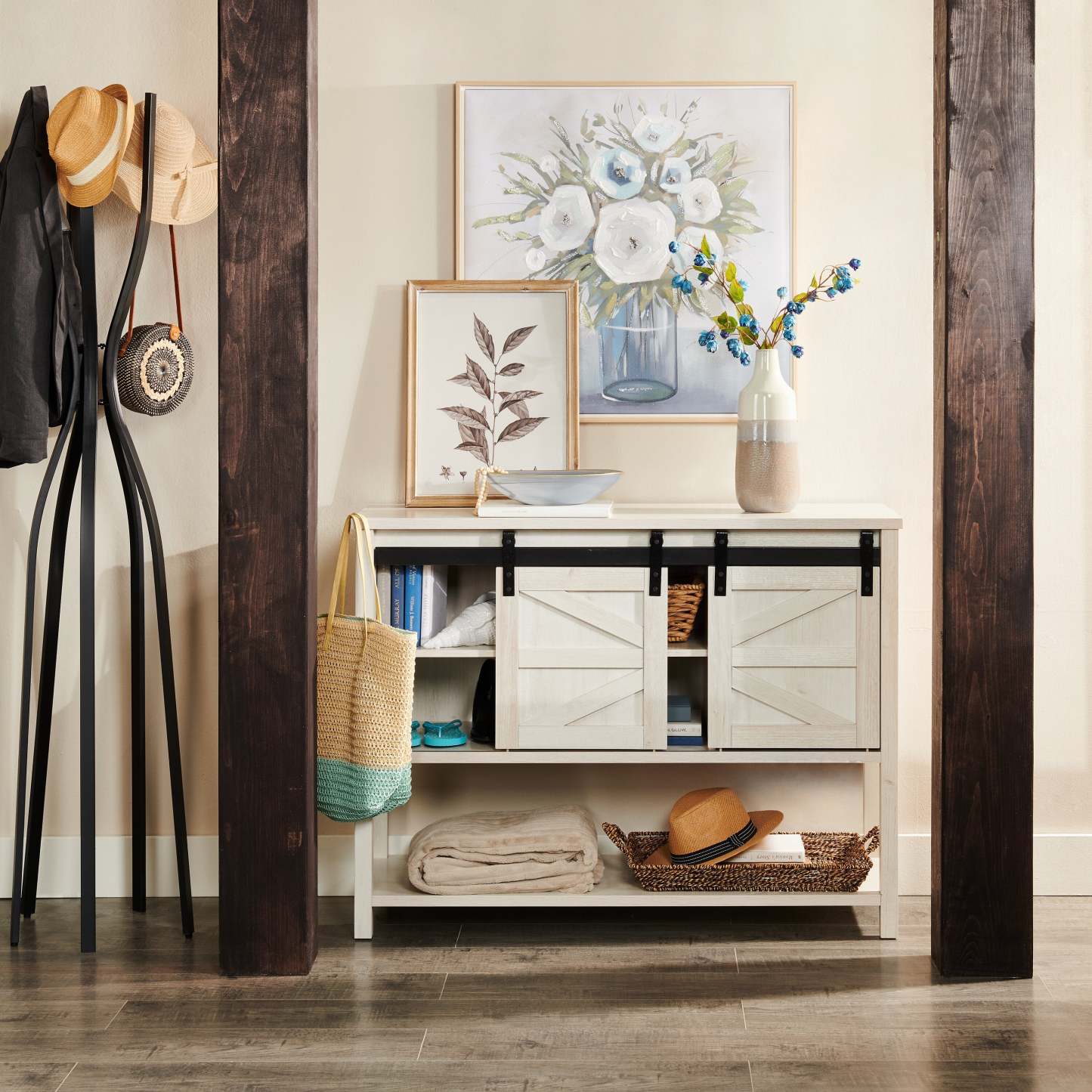 Portemanteau style contemporain en métal noir satiné|Portemanteau de style contemporain en métal noir satiné|D90FD3S3