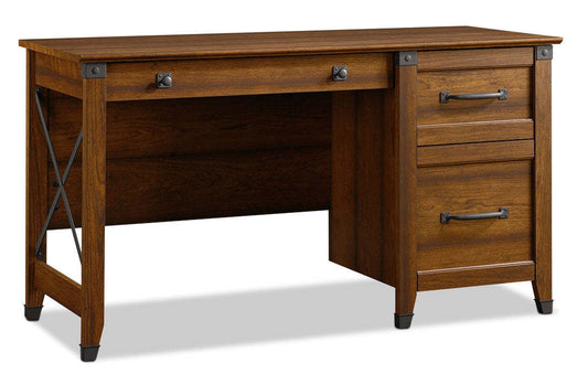 Carson Forge 53.15 Office Desk with 3-Drawers - Washington Cherry|Bureau Carson Forge de 53,15 po à 3 tiroirs - cerisier de Washington